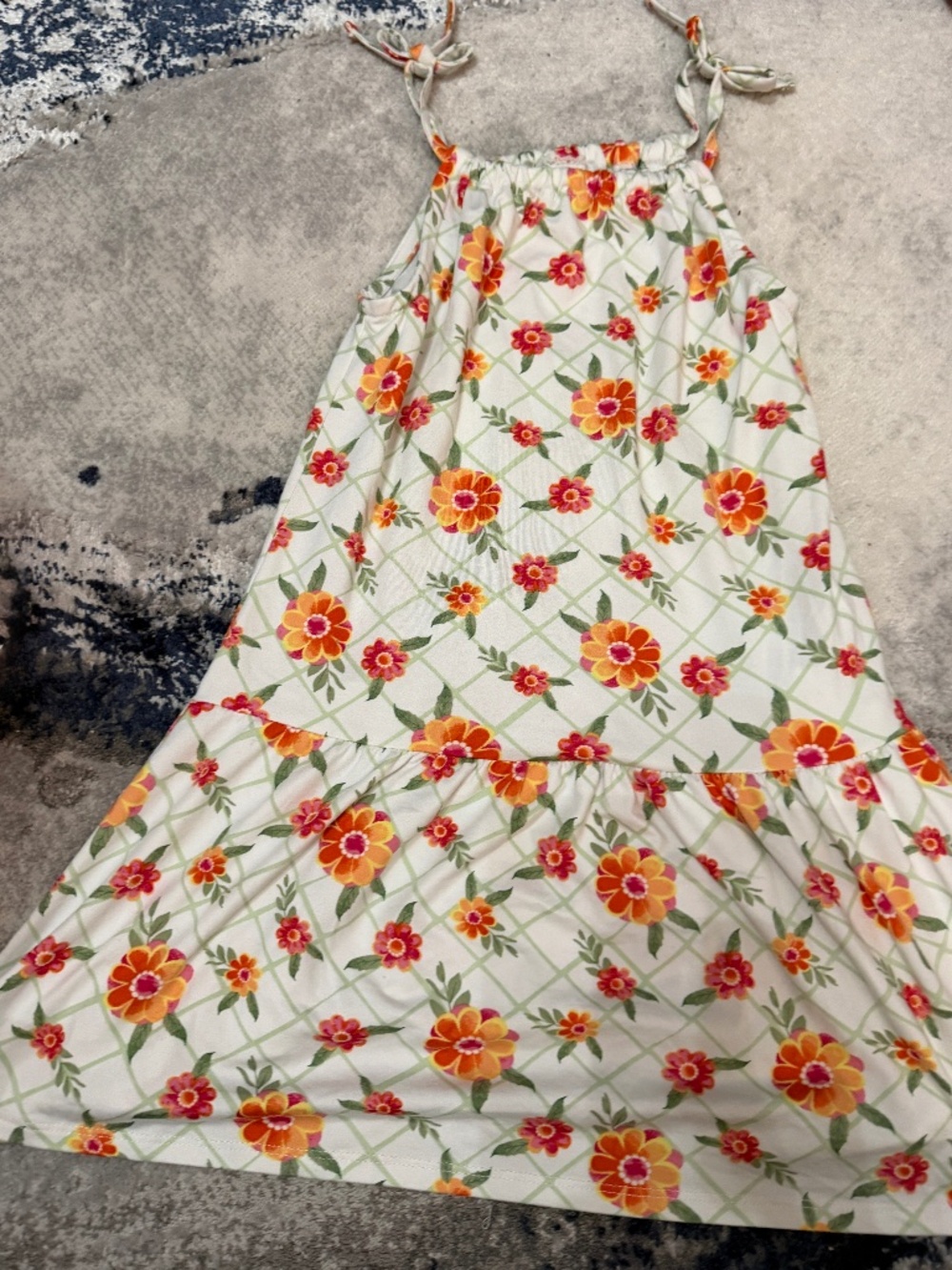 Btween Girls Size 7 Floral Tie-Strap Maxi Dress